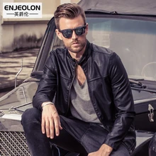Бренд Enjeolon, мотоциклетная кожаная куртка, Мужская качественная модная куртка для мужчин, байкерская куртка, пальто, Мужская крутая одежда P209