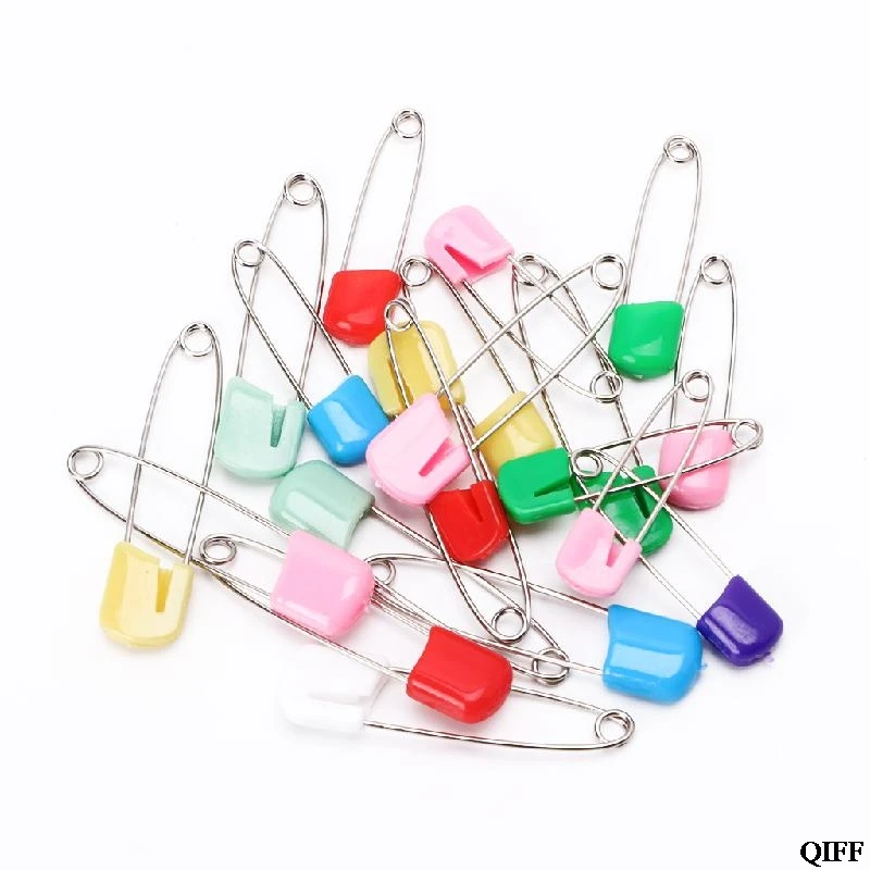 

Drop Ship&Wholesale 20Pcs Baby Infant Child Cloth Nappy Diaper Pins Safety Locking Holder Colorful APR29