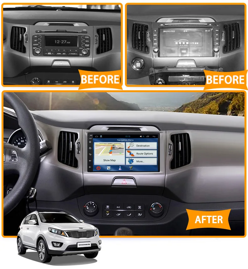 Sale Krando Android 8.1 9" IPS Big Screen Full touch car Multimedia player for Kia Sportage 2008-2014 radio navigation system gps BT 1
