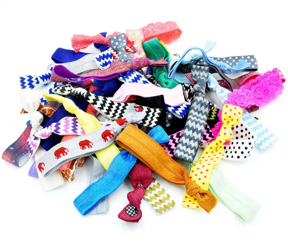 200pcs FOE Hair Tie Assorted Colors Wedding Party Elastic Hair Band Eyelash Stripe Polka Dot Ponytail Holder Girl Gift Bracelet new 12 pcs budget envelopes cardstock cash envelope system for money saving assorted colors vertical layout