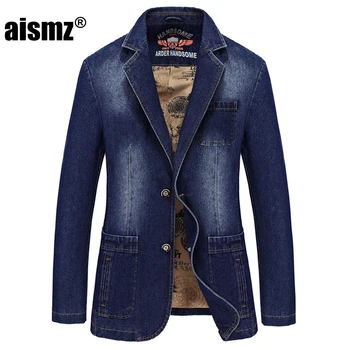 

Aismz 2019 spring new trade men's jacket men's denim jacket classic casual jeans suit Korean fashion loose Slim coat M-4XL