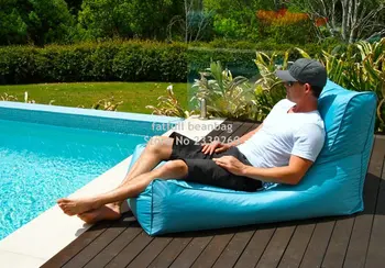

COVER ONLY , no filler - Aqua blue outdoor bean bag chair, External beanbag sofa seat furniture, patio hammock beds,garden seat