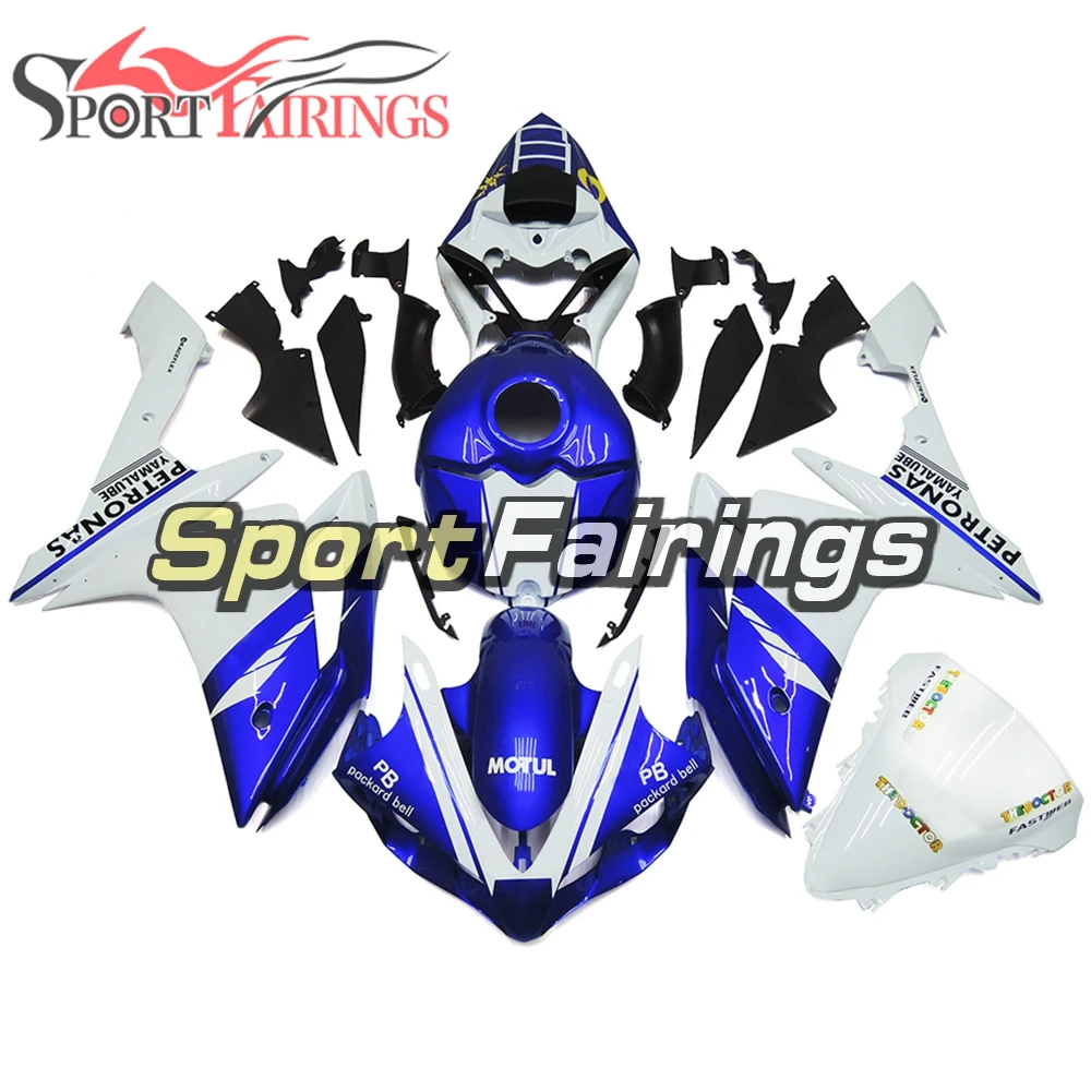 Обтекатели для Yamaha R1 год 2007 2008 07 08 АБС-пластик Кузов Мотоцикл Обтекатели капоты блеск для губ сине-белые