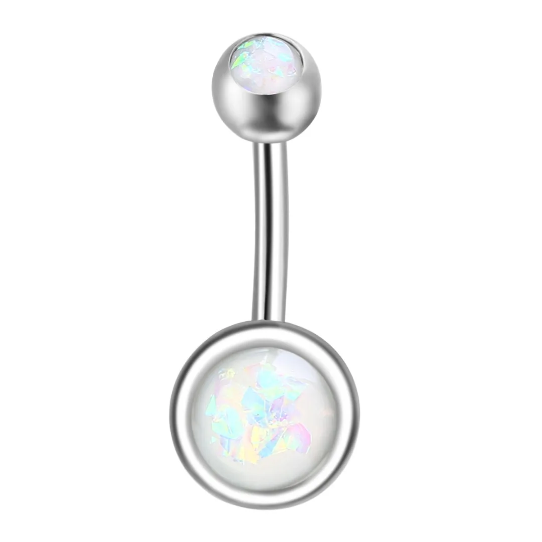 Women Trendy Jewelry Shellhard Opal Gem Navel Belly Button Rings Piercing Bar Charming Body piercing ombligo 14G|Украшения для тела|