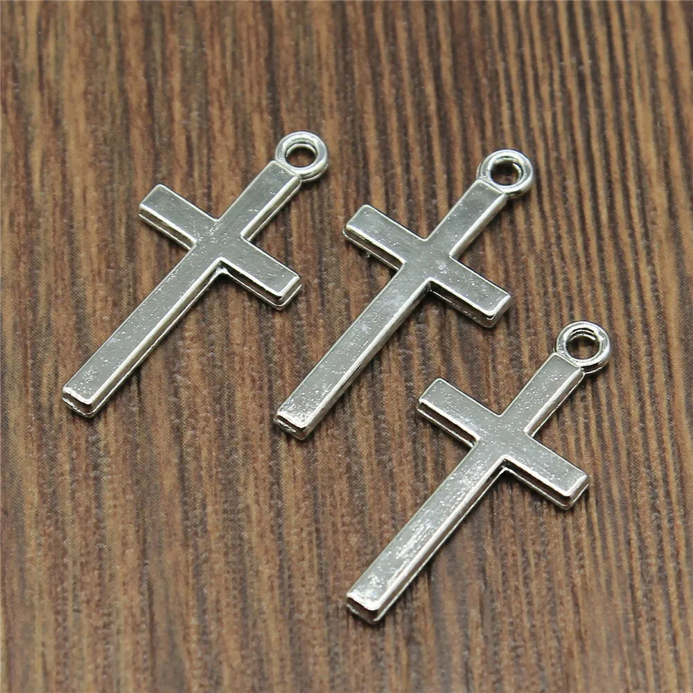 WYSIWYG 10 шт Rhodium & KC Золотой Тон 13x22 мм Крест Подвески Подвеска для изготовления
