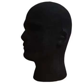 

male model head Male Styrofoam Foam Flocking Head Model Wig Glasses Display Stand Black Male Styrofoam Foam Flocking Head