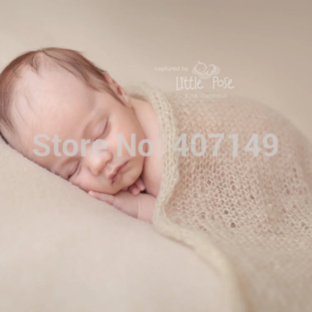 Stretch Knit Acrylic Mohair Wraps 150x50cm 5 pcs/Lot Mix Color Newborn Photography Baby Shower Gift Props | Мать и ребенок