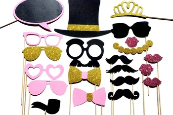 

Fancy Photo Booth Prop Set,Wedding Party Birthday bridal baby shower Props,GLITTER Props,Party masks