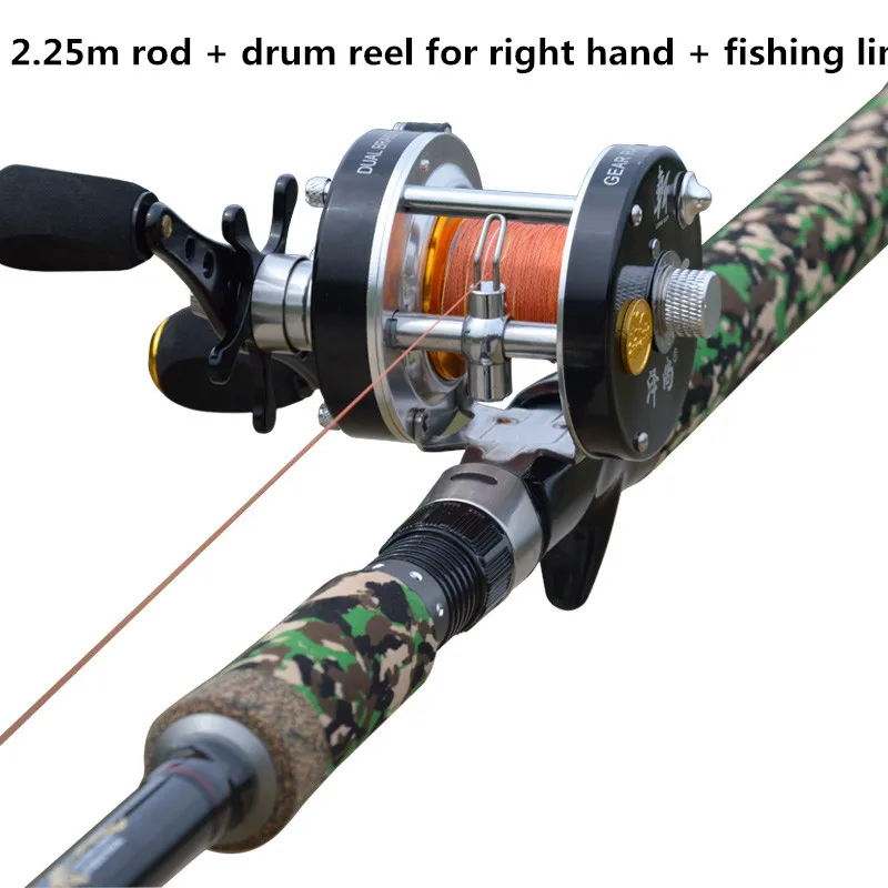 Супер светильник, высокопрочная удочка для рыбалки, жесткая высокоуглеродистая удочка для литья, удочка для ловли рыбы с барабанным колесом 2,4 м, ручная удочка