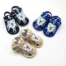 Мультфильм животных в джентльменском стиле обувь с мишками из хлопка в ромбик для мягкая подошва обувь для маленьких мальчиков и девочек; сезон лето