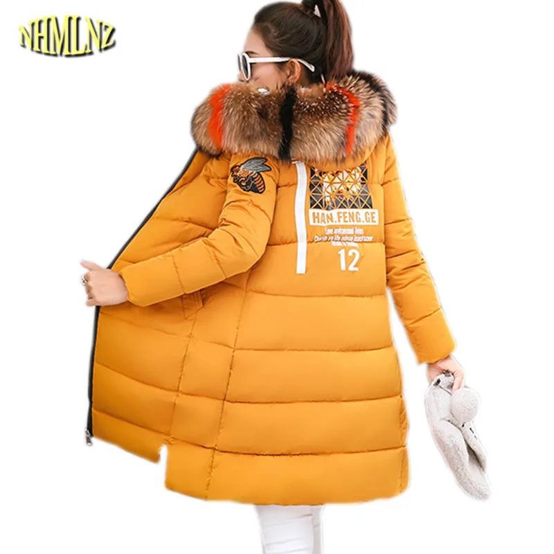 Winter Warm Jacket Thick Hooded Fur Collar Cotton Overcoat