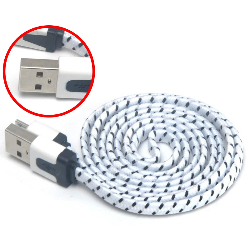 Электронный Дата-кабель V8 разъем 3Ft веревка Micro-Usb зарядный кабель для синхронизации данных Шнур для сотового телефона плоский провод кабель