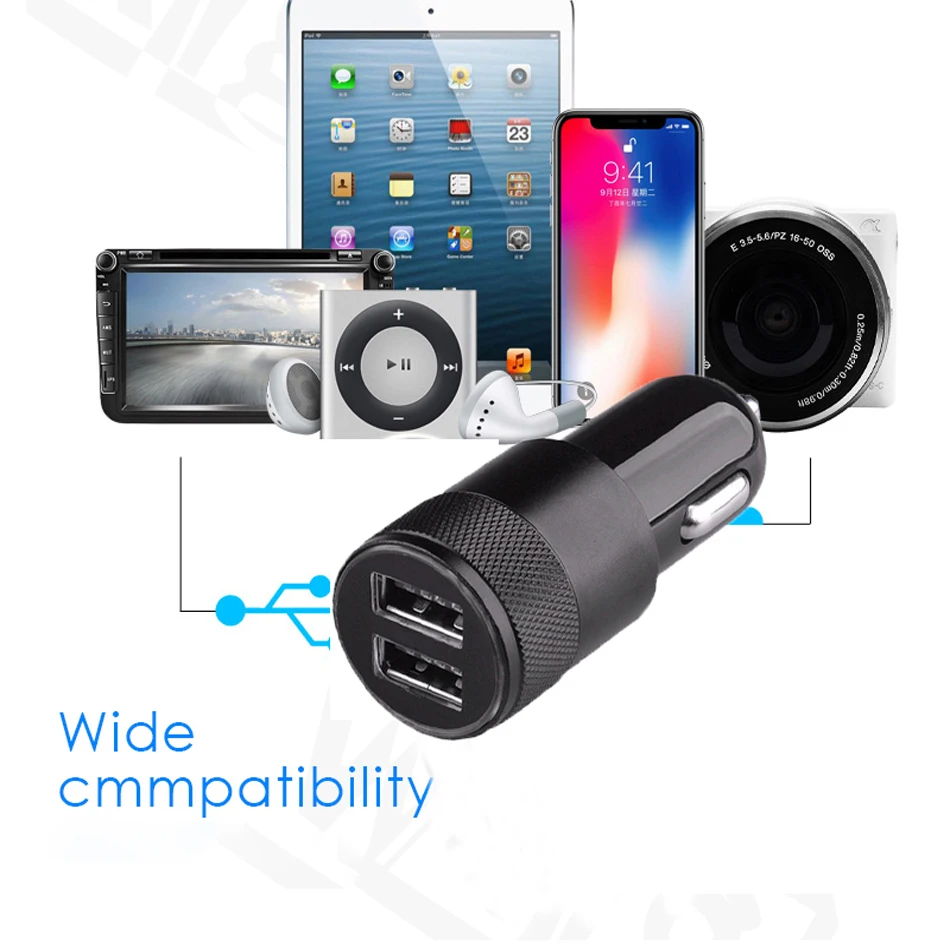 Dual USB Car Charger LCD Digital Display Phone Charger in car For iPhone X 8 8plus Samsung S8 S9 Smartphone Car-charger15