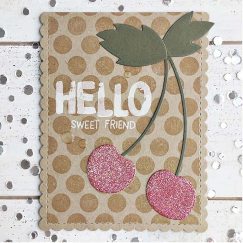 

Cute Fruit Cherry Metal Cutting Dies Stencils For DIY Scrapbooking Decorative Embossing Suit Paper Cards Die Cutting Template