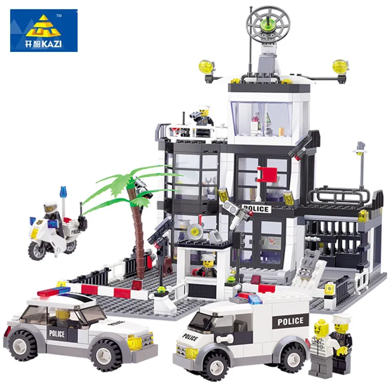 

KAZI 6725 631pcs City Police Station Series Compatible Legoingly City Building Blocks Bricks Educational children Toys Gift