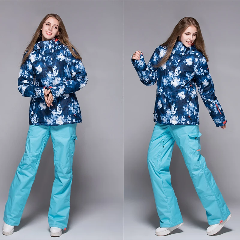 

Gsou Snow New Snowboard Jacket Suit Women Female Waterproof Windproof Ski Jacket Set Ladies Sport Skiing Pants Snow Clothes