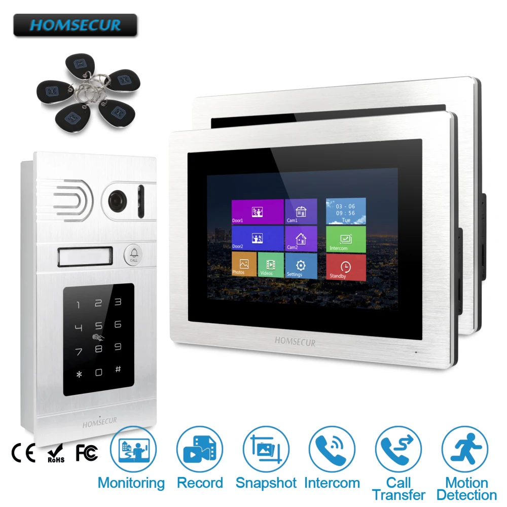 

HOMSECUR 7" Wired Video Door Intercom Entry Phone Call System+Motion Detection+Snapshot & Recording BC071-S+BM714-S