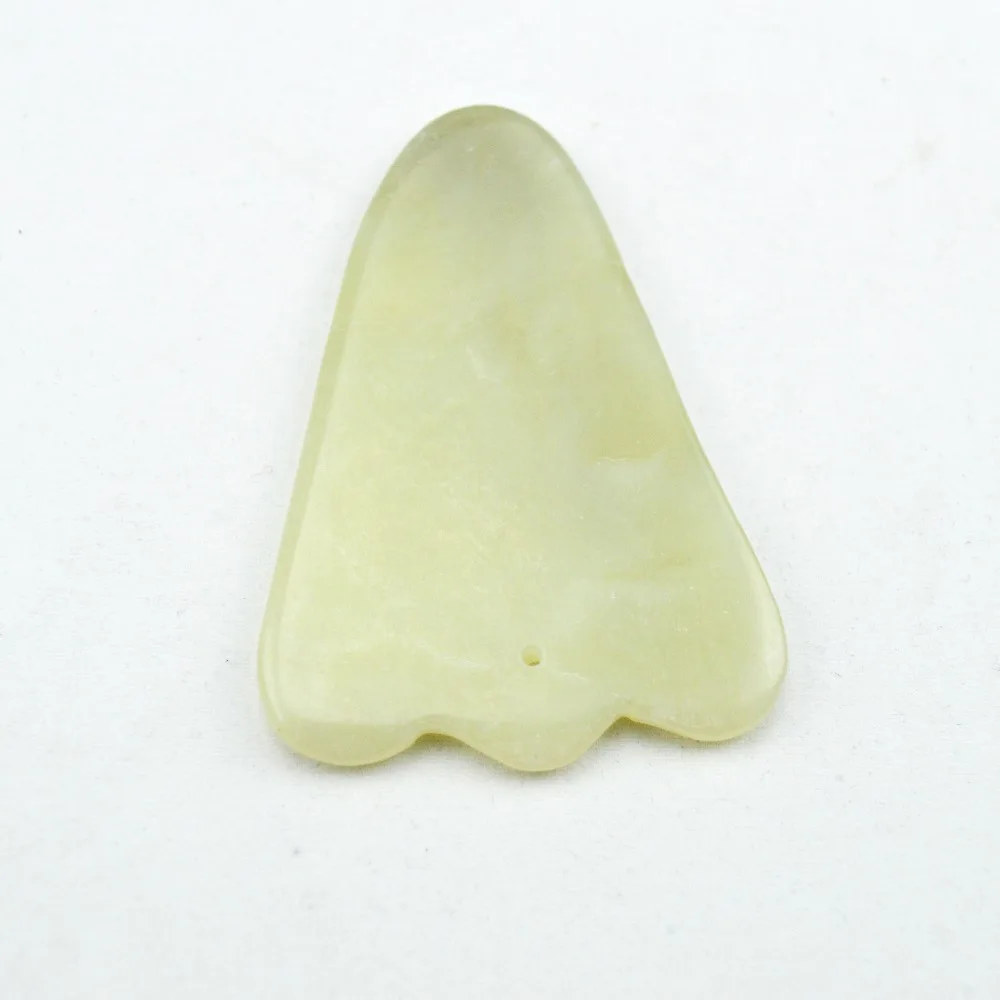 1 Pcs natural light green jade Guasha board massage tool facial treatment scraping tool for body health care 1 Pcs natural light green jade Guasha board massage tool facial treatment scraping tool for body health care