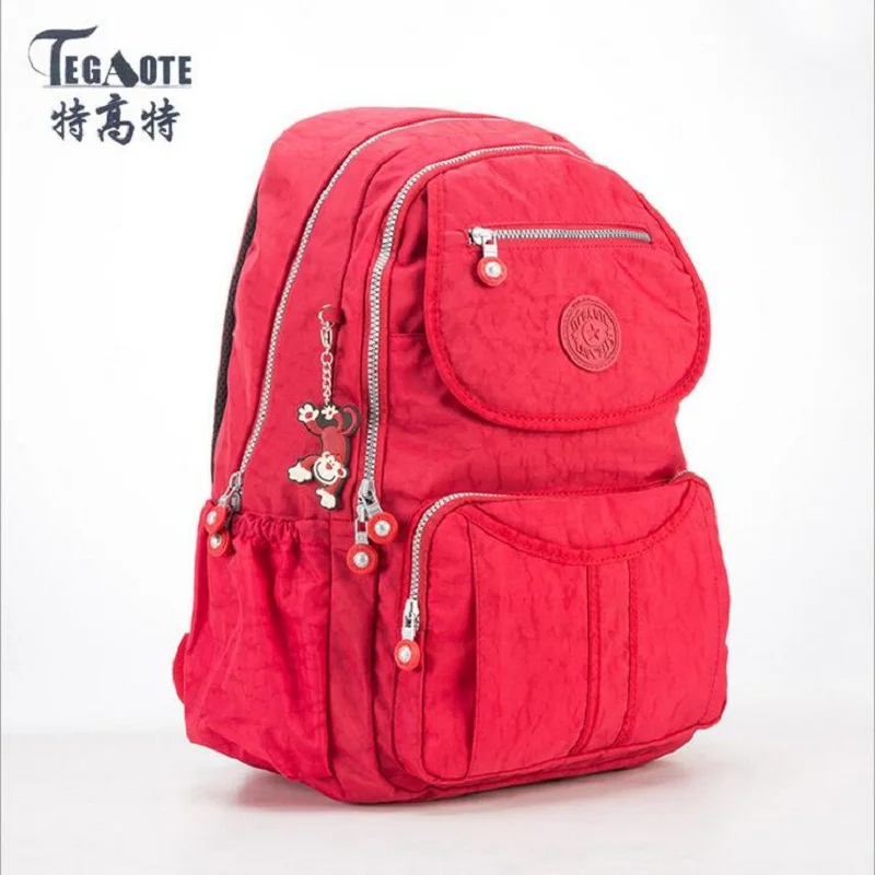 TEGAOTE рюкзаки для девочек-подростков Mochila Feminina школьный рюкзак для женщин однотонный известный нейлоновый повседневный рюкзак для ноутбука женские сумки