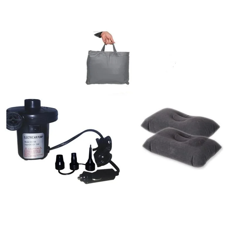 Colchón de aire de coche cama de Viaje Funda de asiento trasero de coche colchón inflable cama de aire de buena calidad inflable para acampar (caqui)