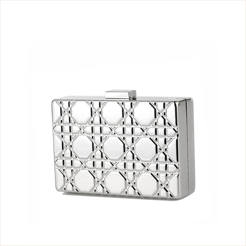 

NEW Fashion Metal color Womens clutch bag Geometric patterns Chain Cross Body Bag Ladies Shoulder bag luxury evening bags HG1071