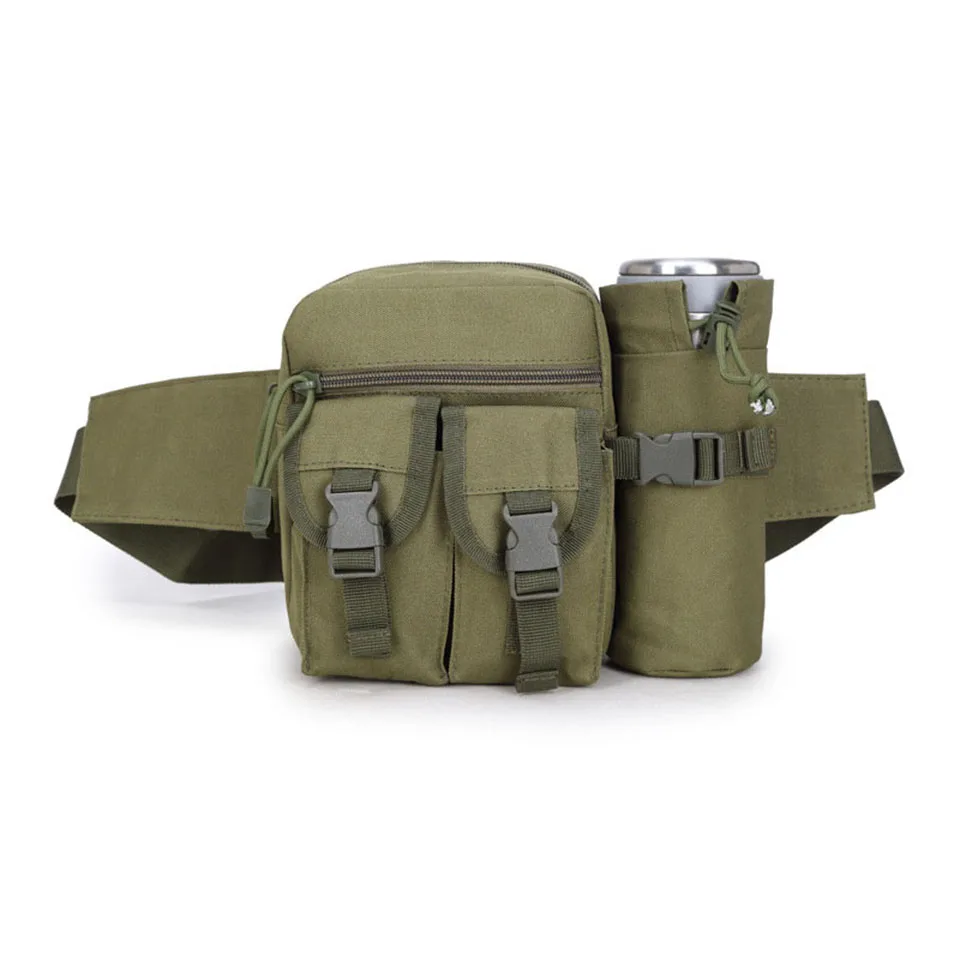 Army green Открытый путешествия Военное Дело Молл Спорт Камера сумка поясная сумка Съемный держатель для бутылки с водой Пояс Чехол тактический Сумка - Цвет: Army green