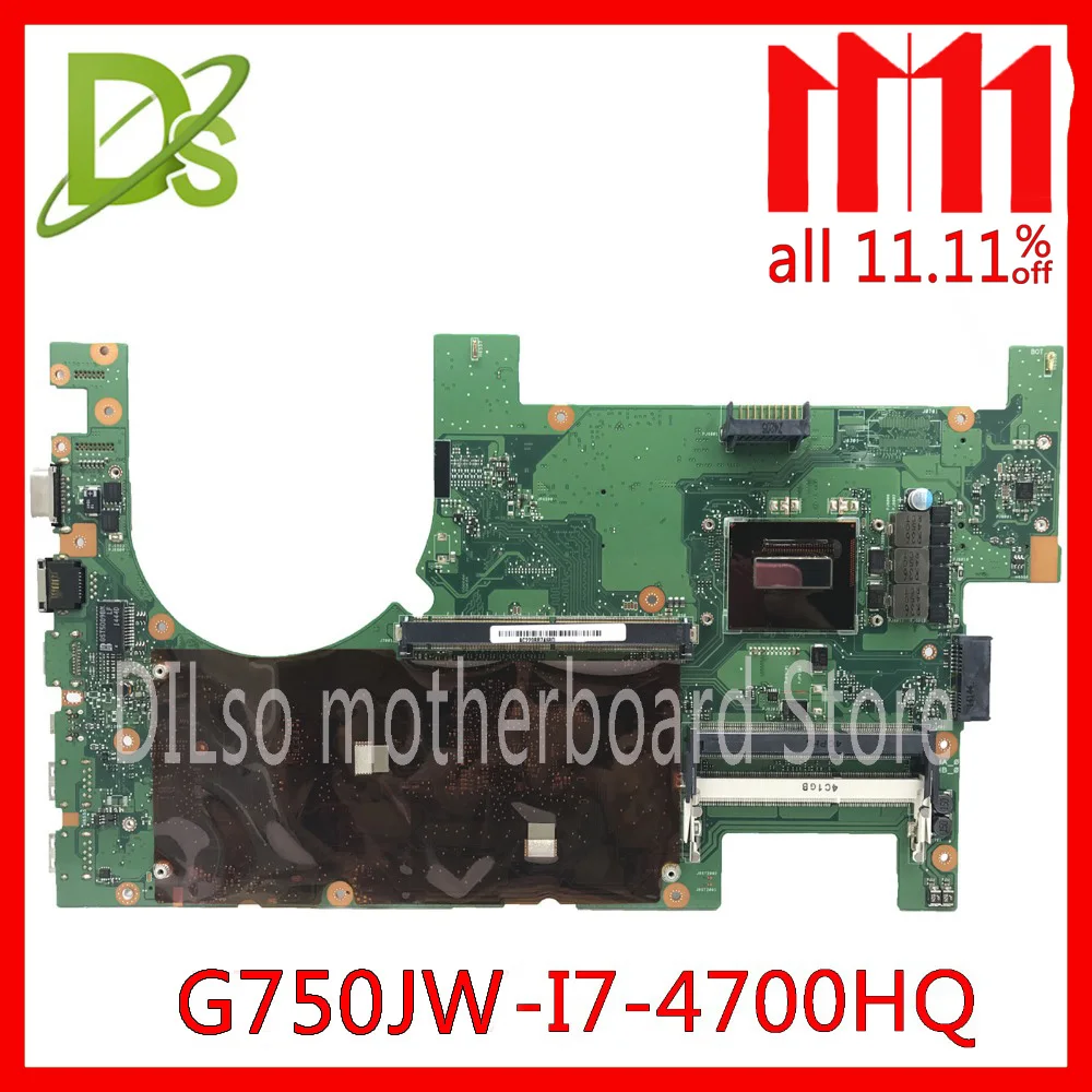 For ASUS G750J G750JM Motherboard 2D W// i7-4710HQ G750JS REV 2.0 Mainboard