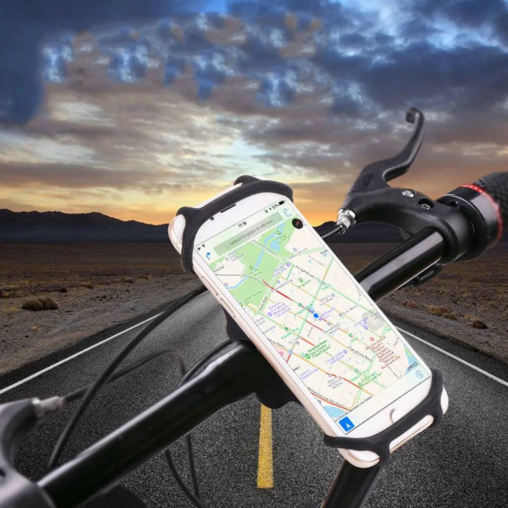 Bike Silicone Cell Phone Holder Universal Bike Handlebar Mount Band Mobile Support GPS Clip For Xiaomi Huawei iphone BC0003 (9)