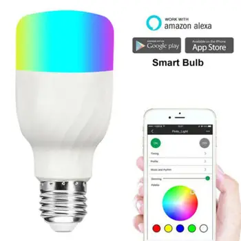 

E27 Smart Bulb WiFi APP Remote Control RGB LED Light For Android iOS Amazon Alexa Google Assistant 3D17