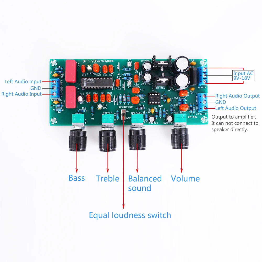 LM1036 NE5532 Стерео предусилитель тональная плата аудио усилитель ETK3699 цифровой Kara OK микрофонный усилитель предусилитель доска