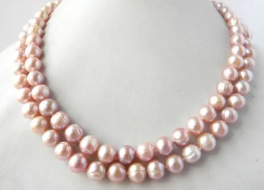 

Free Shipping >>>>> 33"AAA++ 10-13MM AKOYA REAL PINK BAROQUE PEARL NECKLACE 14K white Clasp