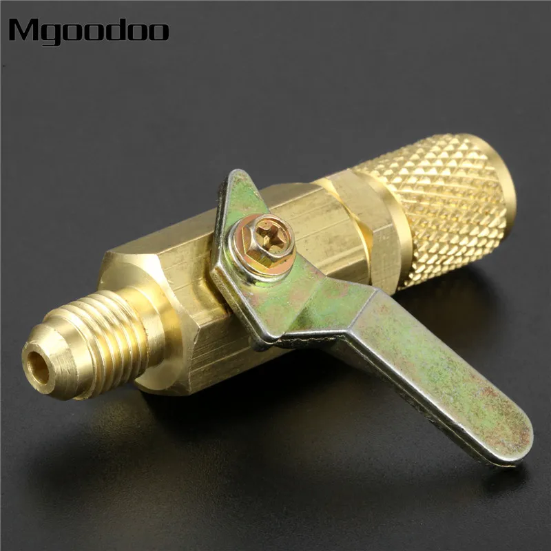 

1PC Straight Ball Valve 1/4" SAE Swivel Adapter for A/C R134a R410a R12 Refrigerant Mayitr Auto Air Condition Refrigeration Tool