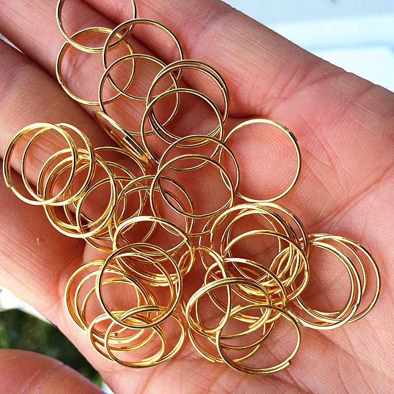 500pcs/lot 14mm Plated Golden Stainless Steel Beads Connectors Curtain  Accessories Lighting & Curtain Metal Round Rings
