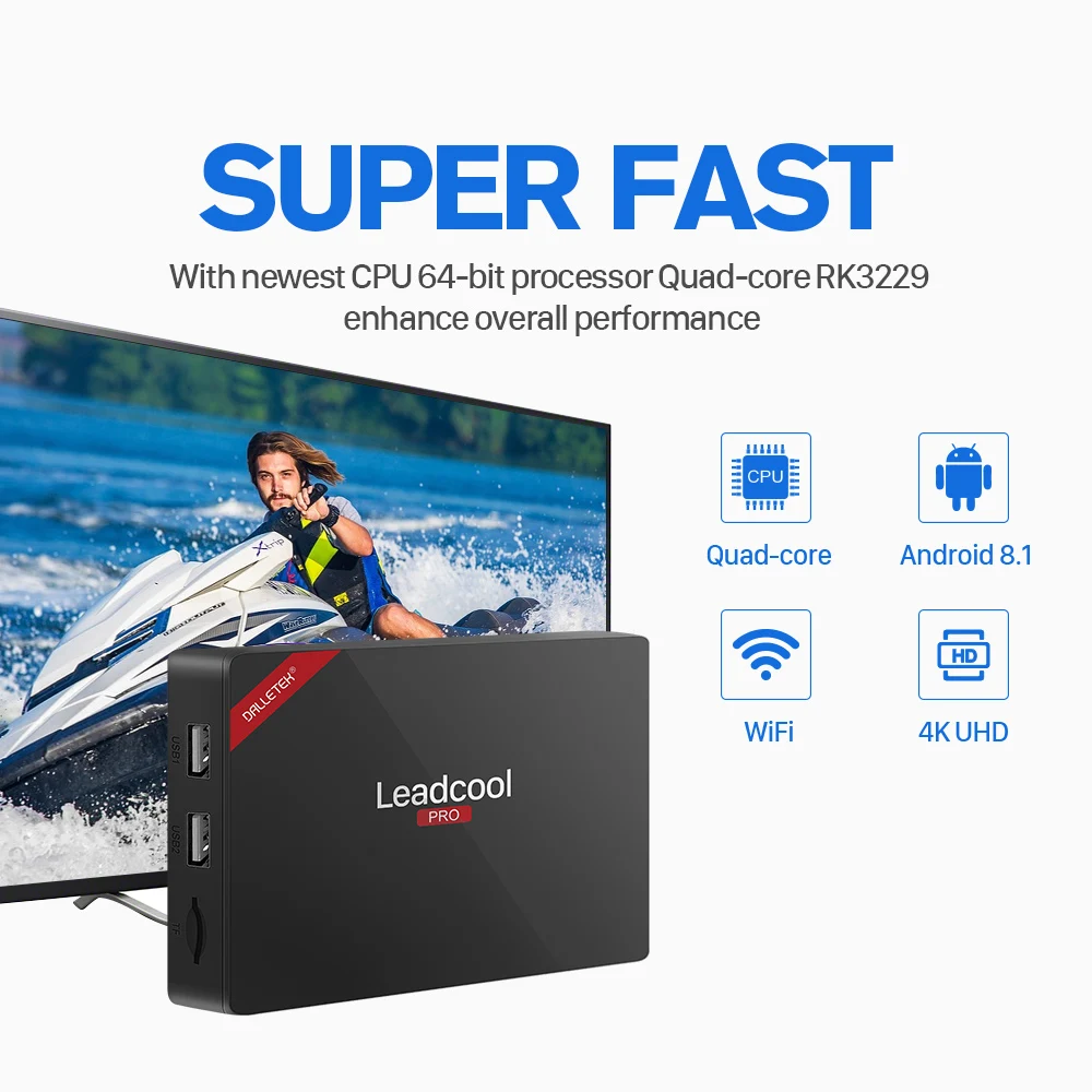 Leadcool Pro Android 8.1 TV Box Iptv France RK3229 1GB 8GB IUDTV With Iptv Subscription UK Greece Arabic Spain Netherland Sweden