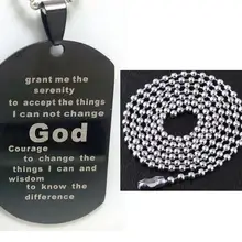 50 шт. черный цвет молитва подвески из нержавеющей стали с цепями оптовые ювелирные изделия