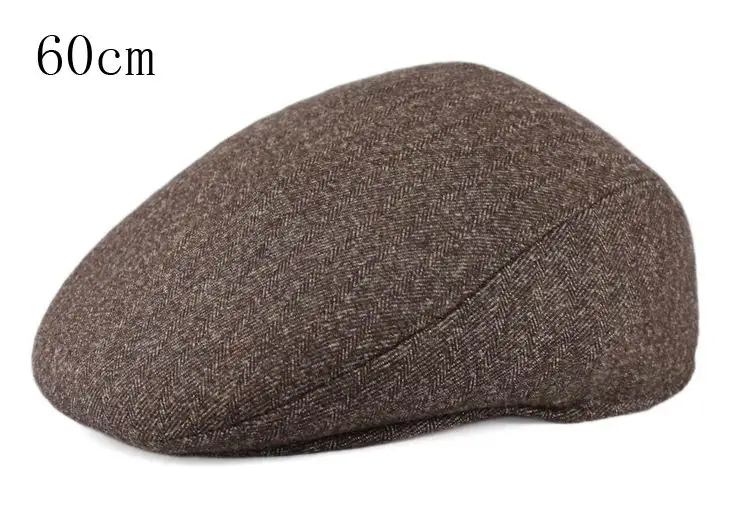 Kagenmo, мужская шапка для пожилых людей, зимняя шапка, осенняя и зимняя шерстяная шапка, большой размер 59 см, 60 см, 61 см, 62 см - Цвет: 60