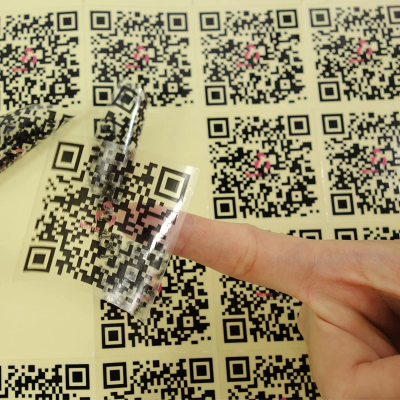Transparent Qr Code Stickers Logo Printing 2 5cm diameter X1000 Pcs