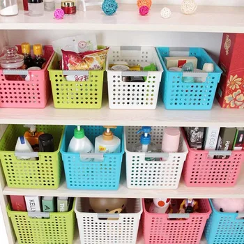 

1Pc Modern Simple Thickened Plastic Multi-purpose Rectangular Storage Basket Kitchen Bathroom Household Sorting Storage Basket