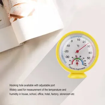 

Mini Yellow Practical Indoor Outdoor Mechanical Thermometer Hygrometer Termometro Temperature Humidity Meter Weather Monitor New