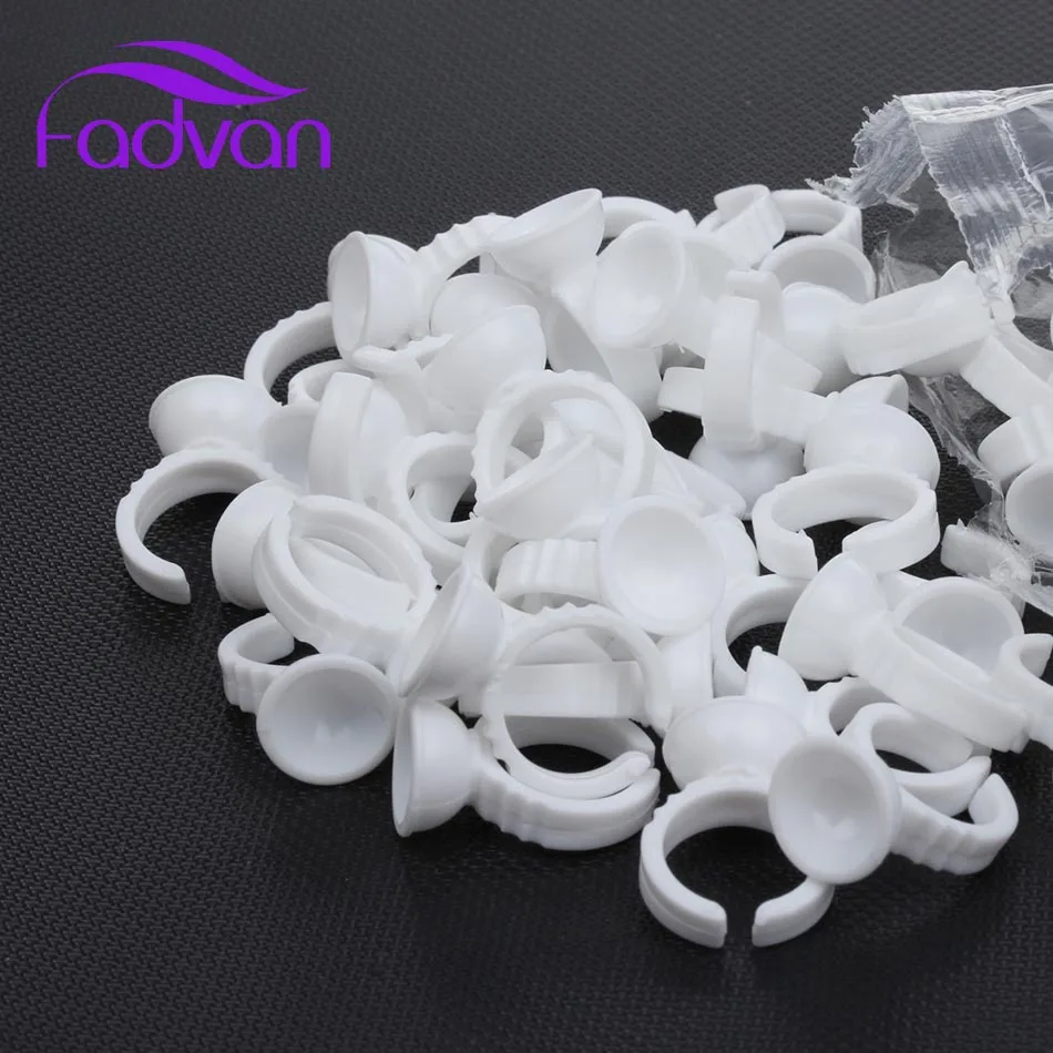 

200 pcs Eyelash Extension Glue Ring False Lashes Grafting Makeup Tools Glue Holder Rings