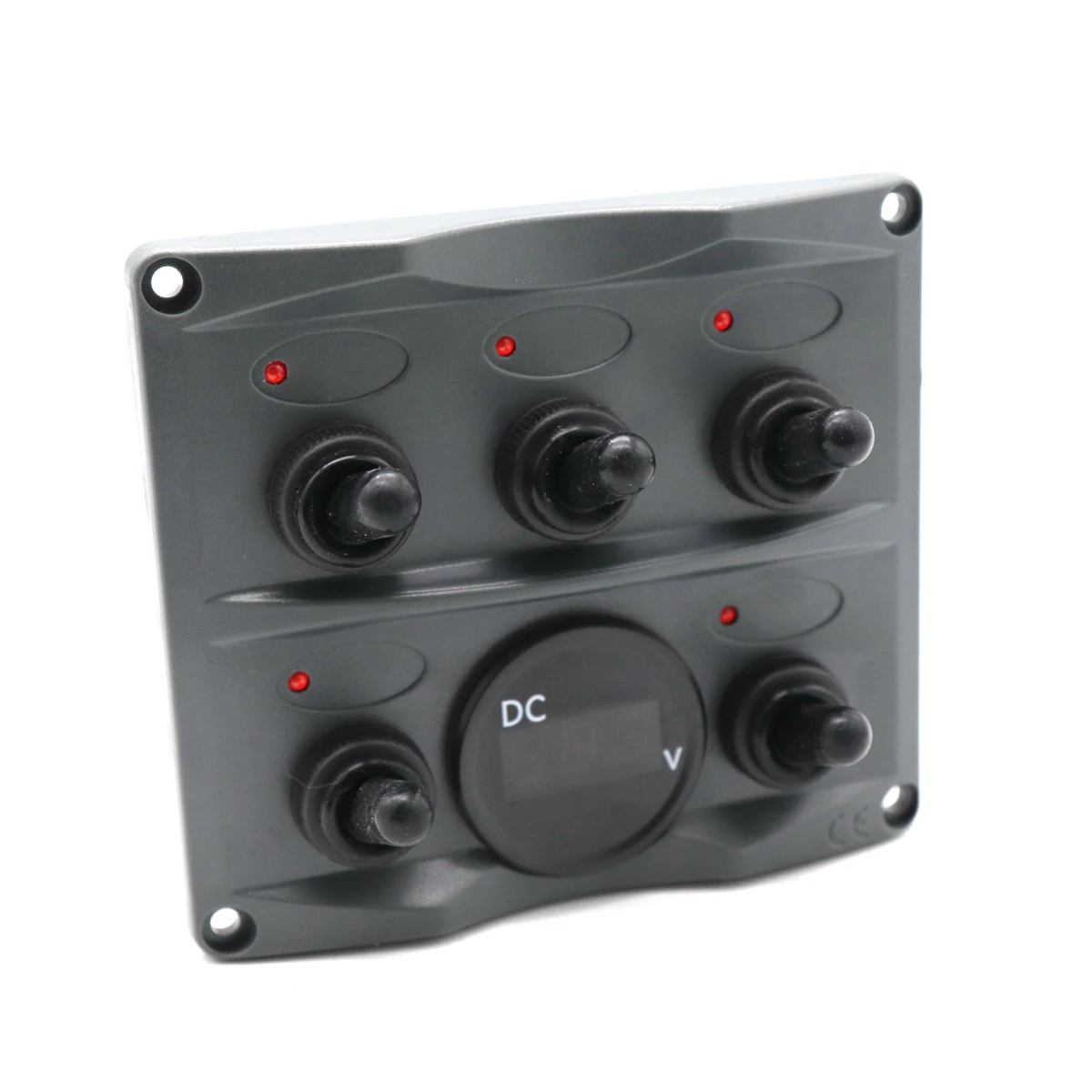 12 V/24 V переключатель Панель с синим светом, цифровой вольтметр IP66 Водонепроницаемый 5 Gang светодиодный тумблер датчик для автомобиля на колесах лодка яхта, принт грузовика, автобуса