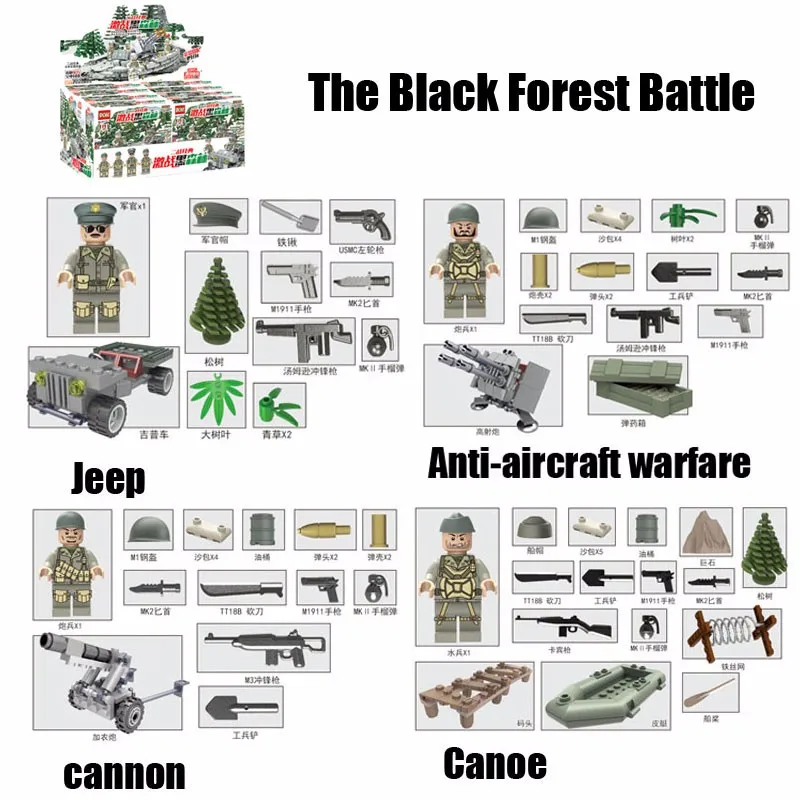 

WW2 Military The Battle Of Black Forest Action Figures Model Toys Army Figures Building Block Bricks Educational Toys