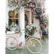 5D DIY Алмазная мозаика розовые цветы велосипедная Рождественская Алмазная вышивка Gfit картины для алмазной вышивки рукоделие для дома KBL