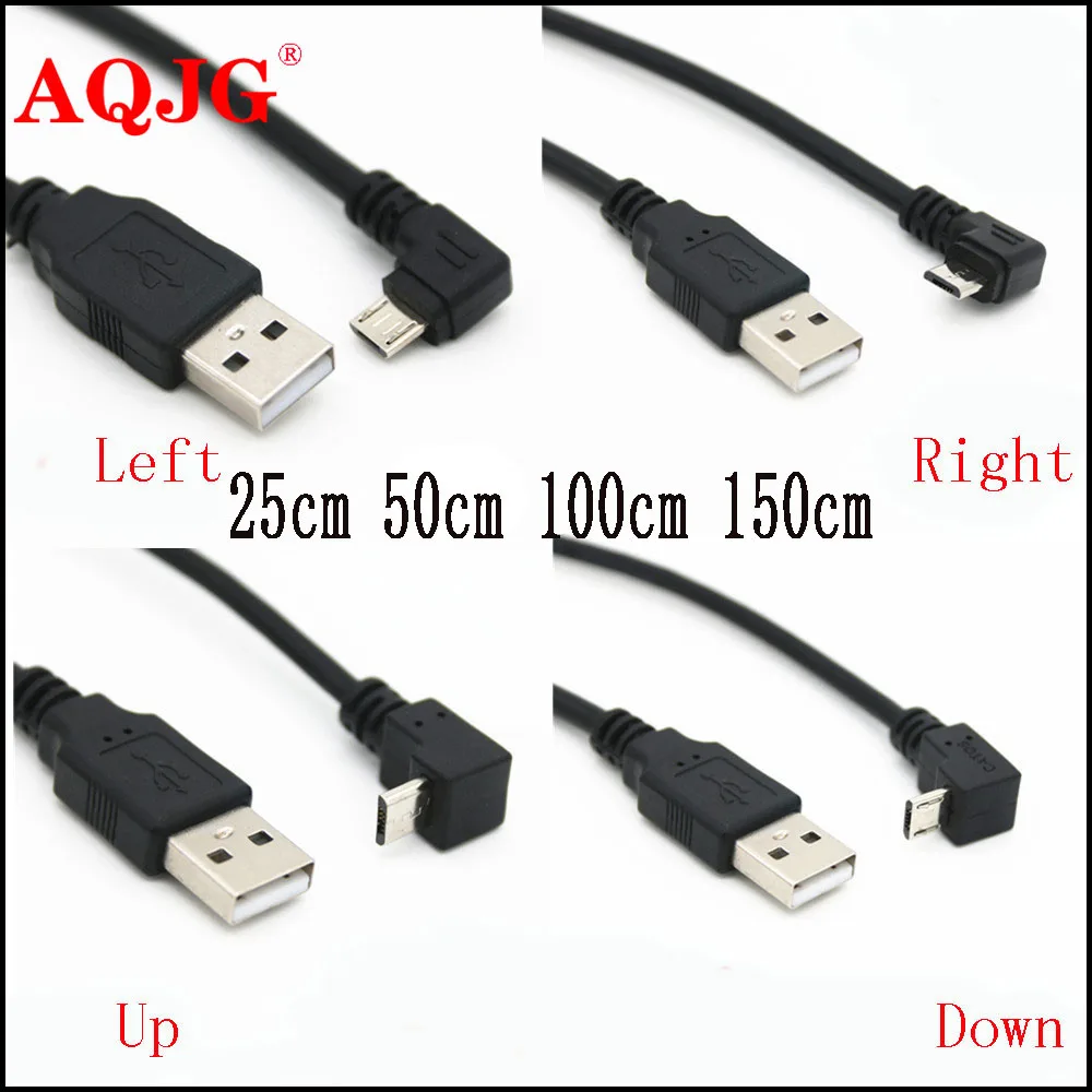 Вверх и вниз влево вправо Угловой 90 градусов USB Micro штекер к кабель для зарядки