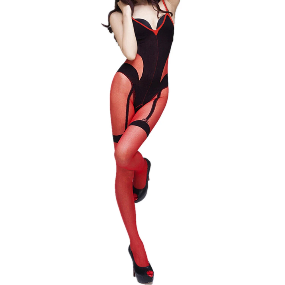 Women Crotchless Sheer Bodystocking Full Body Shiny Pantyhose Open Crotch High Elastic Tights Stocking sexy lingerie