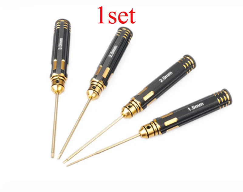 1Set HSS Tiatanium Quick Release Hexagonal Screwdriver H1.5/2.0/2.5/3.0MM Hex Key Socket Screw