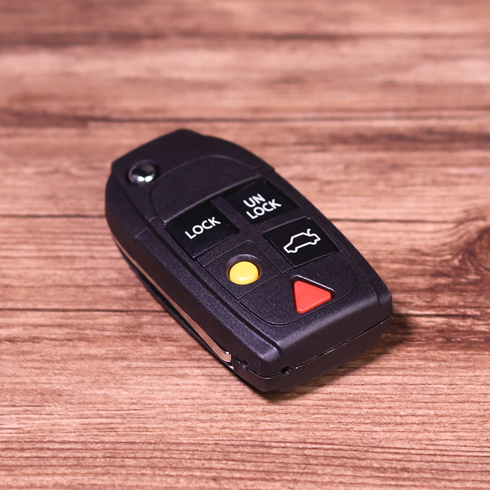 

Black 5 Button Remote Flip Key Case Fob Shell Cover Skin Holder For Volvo XC90 S80 XC70 S60 V70 1999 2000 2003 2006 2007 2013