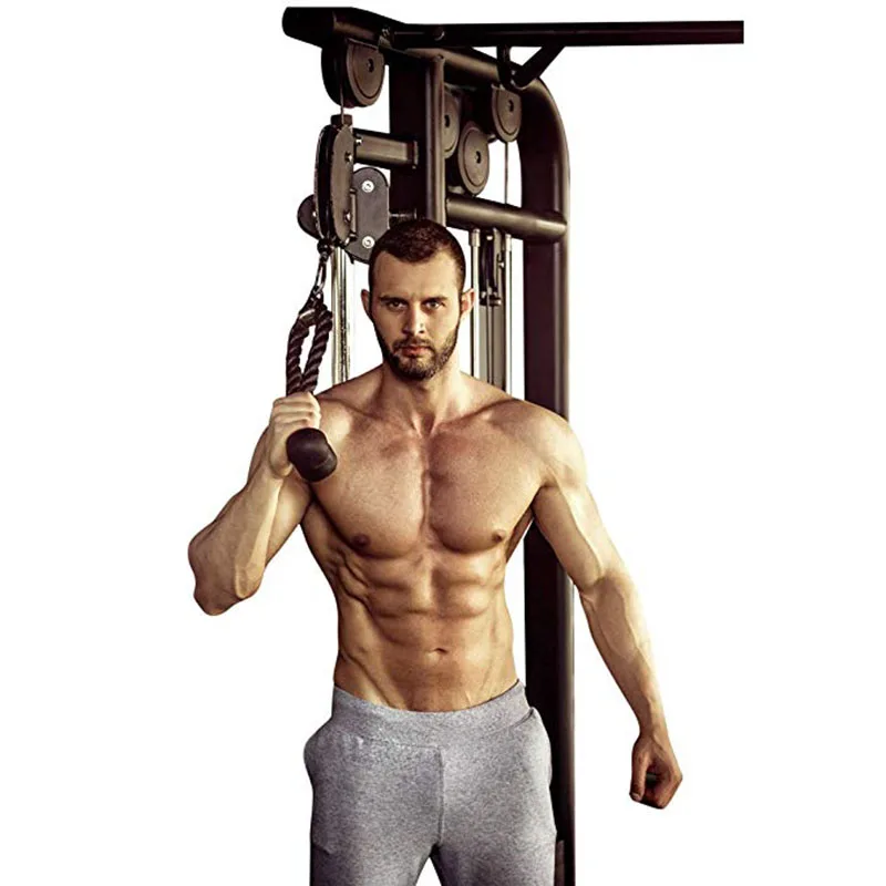 Tricep Rope Barbell Deluxe Pull Rope Resistance Bands V Shaped Closed Handle Attachments Bodybuilding Exercise Gym Home Fitness (4)