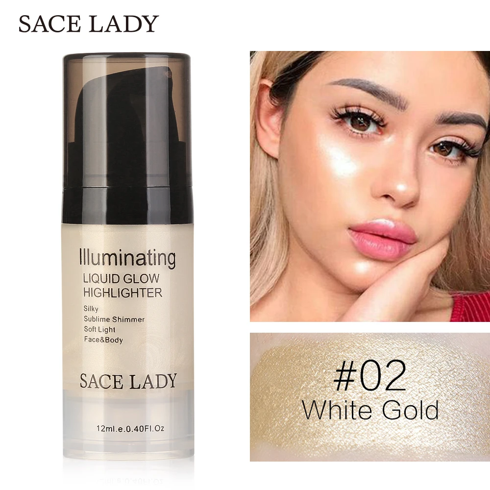 Жидкий Хайлайтер для макияжа SACE LADY блестящий бронзер осветитель лица и тела