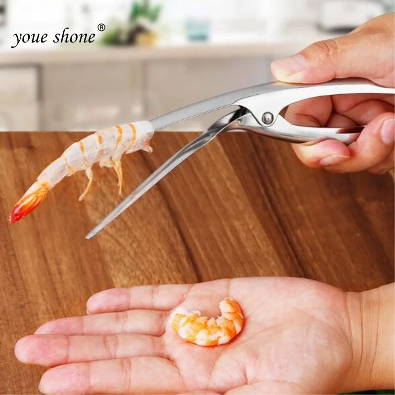 Peelers Portable Stainless Steel Prawn Peeler Shrimp Deveiner Peel